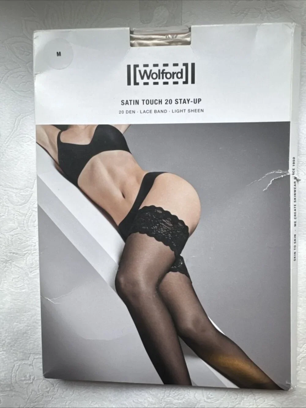 Wolford Satin Touch 20 Stay Up Thigh High Cosmetic Tights 21223 4273 Size M $65